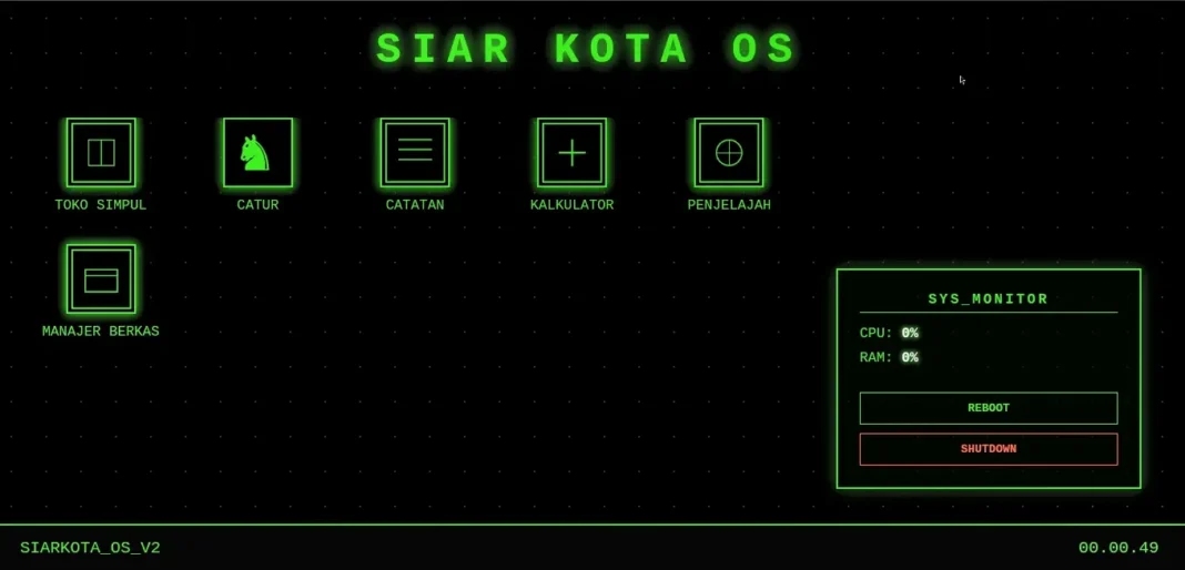 Tampilan Siar Kota OS Halaman Depan Siar Kota OS